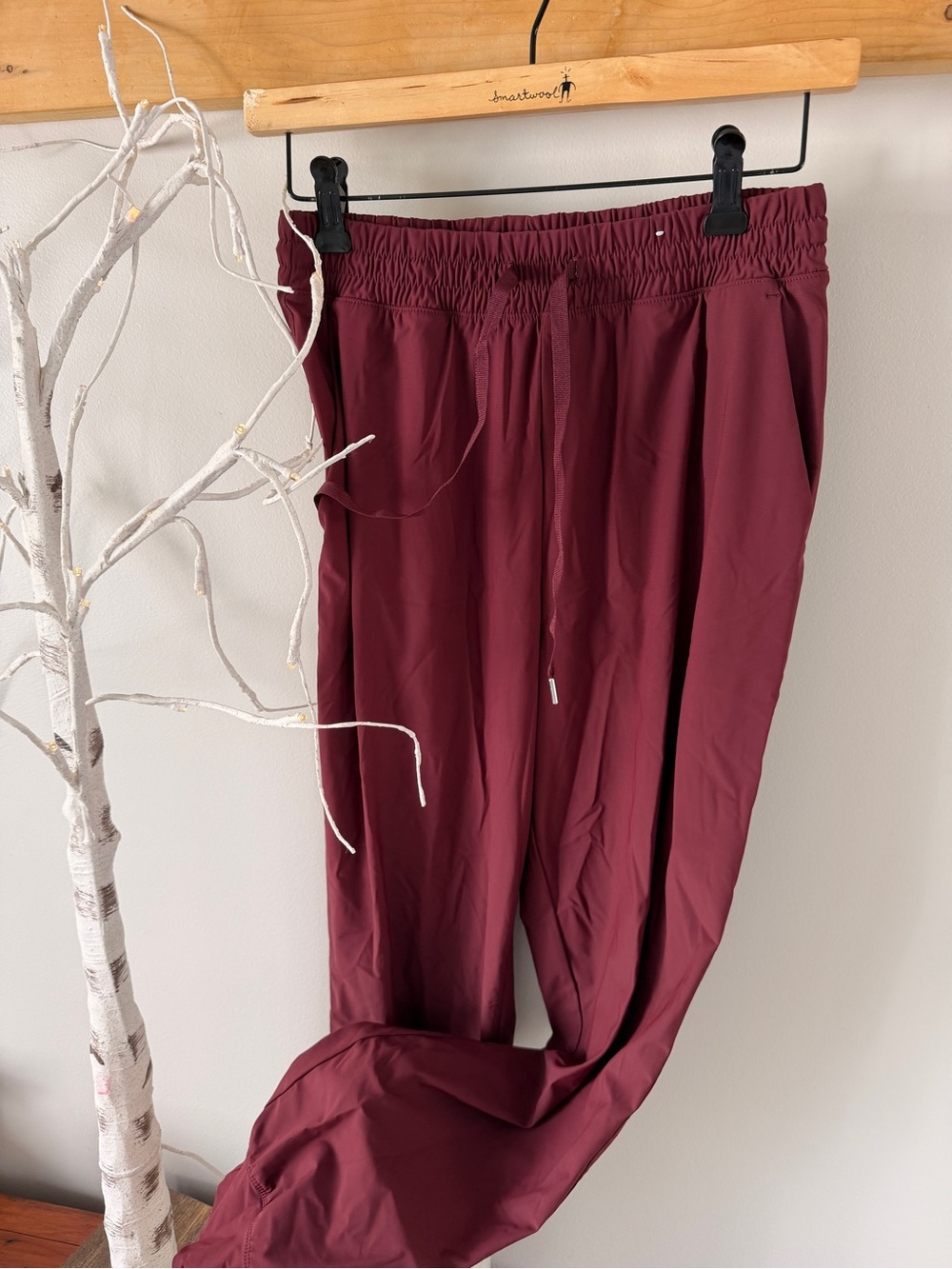 Elastic Waist Burgundy Pants